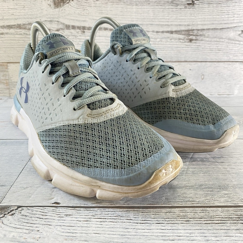 Under Armor Shoes Womens 7 Gray Mesh Running Walking Breathable Sample Sneakers